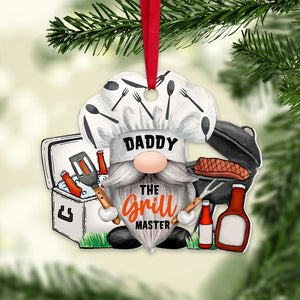 Daddy - The Grill Master, Personalized Grill Gnome Acrylic Ornament, Christmas Gift For Family - Ornament - GoDuckee