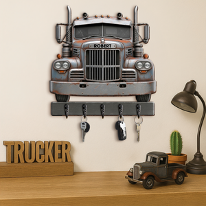 Truck Key Hanger - Personalized Gifts For Trucker 04ohpu270625 - Wood Sign - GoDuckee