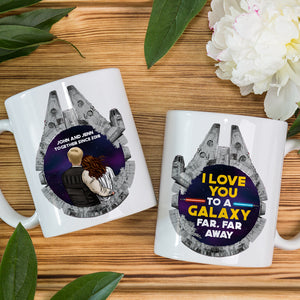 I Love You To A Galaxy, Couple Gift, Personalized White Mug, Couple Coffee Mug, Anniversary Gift 04QHQN011223HH-01 - Coffee Mug - GoDuckee