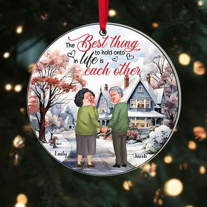 The Best Thing To Hold Onto, Couple Gift, Personalized Acrylic Ornament, Old Couple Ornament, Christmas Gift - Ornament - GoDuckee