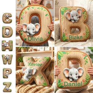 Elephant Alphabet Letters Pillow – Personalized Gifts For Elephant Lovers 02humg101225 - Pillow - GoDuckee