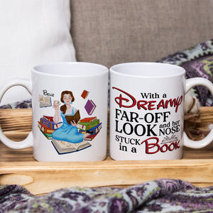 Her Nose Stuck In a Book, Personalized Coffee Mug, Gift For Book Lover, 06HUPO301123PA, 221223 - Coffee Mug - GoDuckee