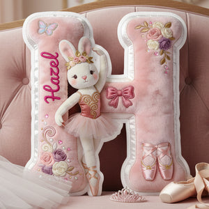 Bunny Ballet Alphabet Pillow - Personalized Gifts For Girls 01nata111225 - Pillow - GoDuckee