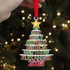 Christmas Tree Family Name Ornament Personalized Gifts For Family 03NALU161025 - Ornament - GoDuckee