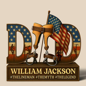 Hero Lineman Dad Acrylic Plaque - Personalized Gifts For Dad 03qhqn090525 - Shaped Plaques - GoDuckee