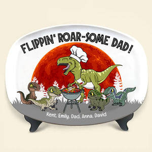 Dinosaur Flippin' Roar-Some Dad 05dnqn070623 Personalized Resin Plate - Resin Plate - GoDuckee