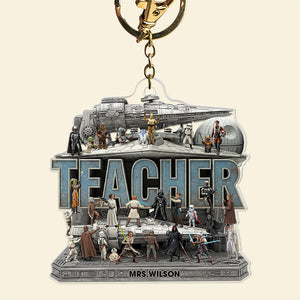 Best Teacher In The Galaxy Keychain - Personalized Gifts For Teacher 06qhqn280625 - Keychains - GoDuckee