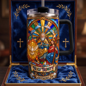 Holy Trinity 40oz Tumbler With Handle - Personalized Gifts For Christians 06padh040726 - Tumbler Cup - GoDuckee