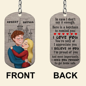 Personalized Gifts For Couple Stainless Steel Keychain Get Home Safe - Keychains - GoDuckee