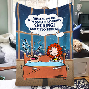Snoring Loud As F*ck Beside Me - Personalized Blanket - Gifts For Couple - Blanket - GoDuckee