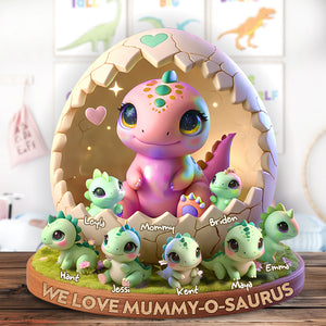 Personalized Gift For Mom Plaque, We Love Mommyosaurus 03KALU020425 - Shaped Plaques - GoDuckee