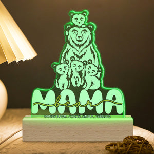 Personalized Gifts For Mom LED Light Mama Bear - Led Lights - GoDuckee