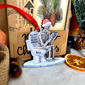 The Best Seat In The House, Personalized Funny Skull Ornament, Gift For Christmas - Ornament - GoDuckee