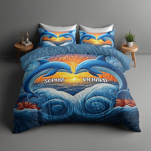 Gifts For Dolphin Couple Quilt Bedding Set Special Line 06qnqn170125 - Blanket - GoDuckee
