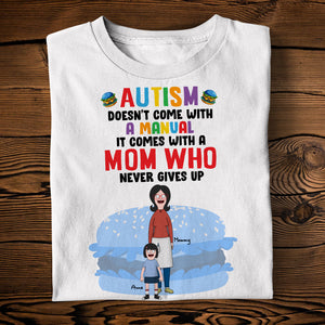 Personalized Gifts For Autism Mom Shirt, Mom & Her Little Kid 01KALU100325HG - Shirts - GoDuckee