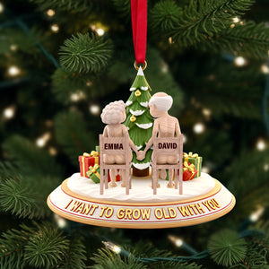 Growing Old Together Wood Ornament - Personalized Gifts For Couples 07OHLU131125 - Ornament - GoDuckee