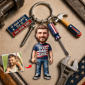 USA Tool Kit Daddy Keychain With Charms Custom Photo Gifts 03PADT020526 - Keychains - GoDuckee