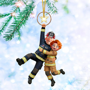 Firefighter Couple Hanging Ornament - Personalized Gifts For Couple 01qhqn031025 - Ornament - GoDuckee