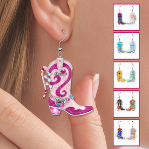 Fairytale Cowboy Boot Earrings - Personalized Gifts For Her 01namg300725 - Earrings - GoDuckee