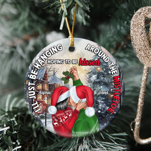 Personalized Ornament - Love Actually Couple Ceramic Circle Ornament - 01KAPO211123TM - Ornament - GoDuckee