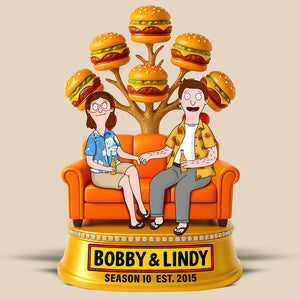 Burger Couple Acrylic Plaque Personalized Gifts For Couple 01OHQN050625PA - Shaped Plaques - GoDuckee