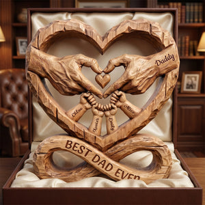 Dad Fist Bump Heart Plaque, Personalized Gifts For Dads 02QHDH140526 - Shaped Plaques - GoDuckee