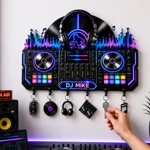 DJ Turntable Key Hanger - Personalized Gifts For Beat Makers 03NALU120626 - Key Hanger - GoDuckee