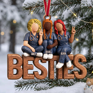 Bestie In Scrubs Acrylic Ornament – Personalized Gift For Nurses 03TTTA051026 - Ornament - GoDuckee