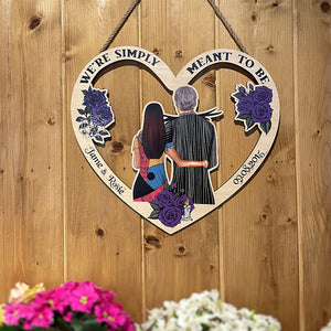 We're Simply Meant To Be Personalized Halloween Couple Wood Sign Gift For Couple - Wood Sign - GoDuckee