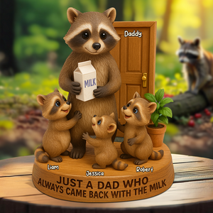 Raccoon Dad Plaque - Personalized Gifts For Dad 04napu130525 - Shaped Plaques - GoDuckee