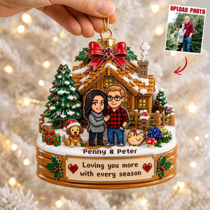 Pixel Farm Couple Acrylic Ornament - Custom Photo Christmas Gifts For Couple 04qhdt280826