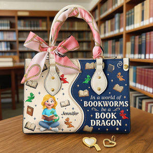 Book And Dragon Leather Bag - Personalized Gifts For Book Lovers 04naqn291225 - Leather Bag - GoDuckee
