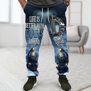 Custom Alphabet Letter Gifts For Train Lovers 3D Sweatpants 05xqqn140225 - Shorts and Pants - GoDuckee