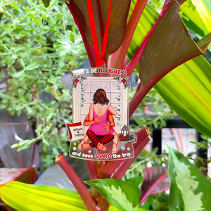 Let's Be Naughty, Couple Gift, Personalized Acrylic Ornament, Funny Couple Ornament, Christmas Gift - Ornament - GoDuckee