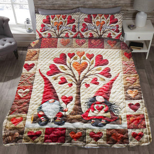 Romantic Couple Heart Quilt Bedding Set Special Line 04XQMH070125 - Blanket - GoDuckee