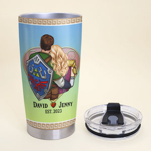 Romantic Couple, Personalized Tumbler, It's Dangerous To Go Alone, Gifts For Couple, 01qhpo200723hh - Tumbler Cup - GoDuckee