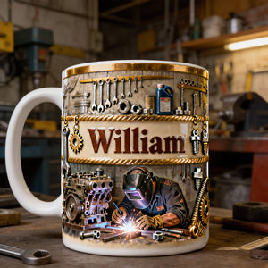 Proud Welder At Work Mug- Personalized Gifts For Welder 04PALU201225 - Coffee Mug - GoDuckee