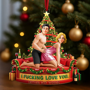 Couple I Love F You Ornament - Personalized Gifts For Couple 05ohqn100925 - Ornament - GoDuckee