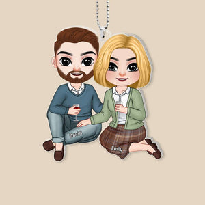 Romantic Couple, Love You Forever, Personalized Transparent Car Ornament, Gifts For Couple - Ornament - GoDuckee