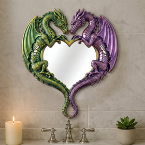 Fantasy Dragon Couple Mirror, Personalized Gifts For Couple 01qhtn290725 - Mirror - GoDuckee