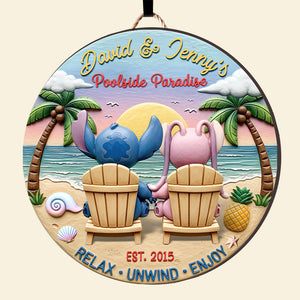 Cute Monster Couple Wood Sign - Personalized Gifts For Couple 01naqn060625 - Wood Sign - GoDuckee