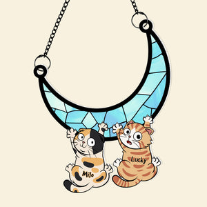 Personalized Gifts For Cat Lovers Suncatcher Window Hanging Ornament 05qhqn250424 - Ornaments - GoDuckee