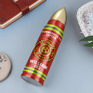 Fire Department Bullet Tumbler - Custom Fire Station Logo Gifts For Firefighter With Name, Number Tag 02qhqn121224 - Tumbler Cup - GoDuckee