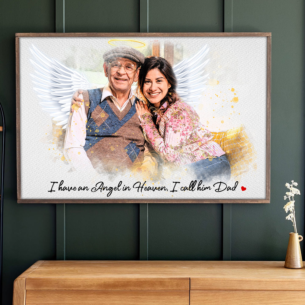 Custom Photo Gifts For Heaven Personalized Canvas Print I Have An Angel In Heaven - Canvas Print - GoDuckee