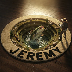 Personalized Gifts For Fishing Lovers, Fish Quilted Round Mat 02hyta061025 - Doormat - GoDuckee