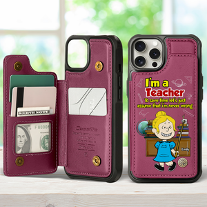 Personalized Gifts For Teachers Leather Flip Wallet Phone Case 02xqpu210225 - Phone Case - GoDuckee