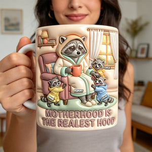 Raccoon Mom and Kids Coffee Mug - Personalized Gifts For Mother's Day 02natn040326 - Coffee Mug - GoDuckee
