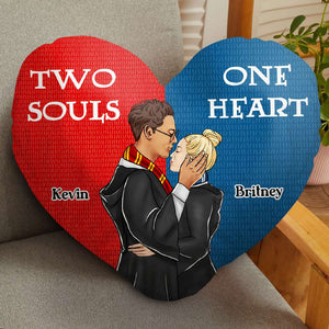 Two Souls One Heart, Custom Shape Pillow, Magical Couple Gifts 01HUDT030124TM - Pillow - GoDuckee