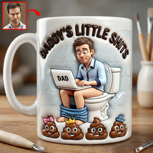 Funny Poop Dad Coffee Mug - Custom Photo Gifts For Father's Day Coffee Mug 04NAQN040326 - Coffee Mug - GoDuckee