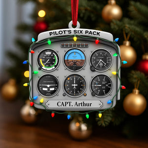 Personalized Gifts For Pilot Christmas Ornament 01hutn120925 Flight Instruments Six Pack - Ornament - GoDuckee
